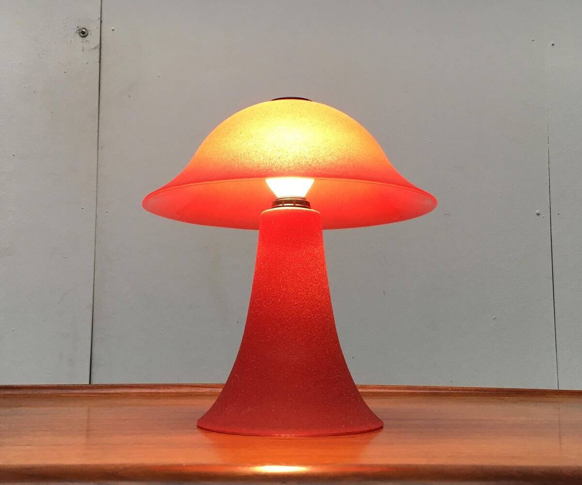 Vintage glass mushroom table lamp