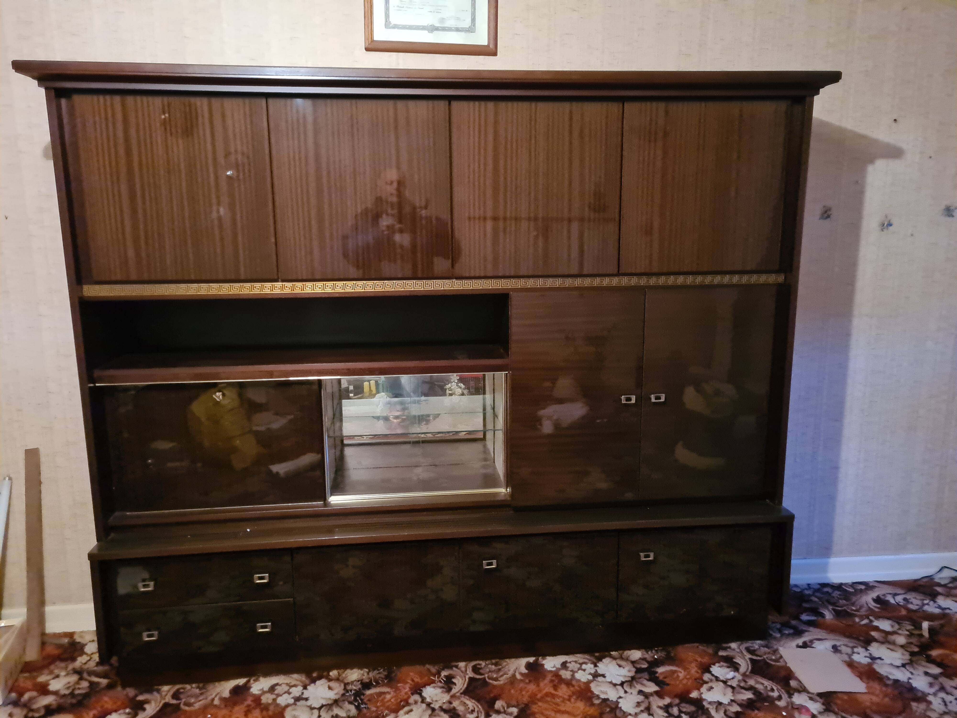 Large lacquered wooden sideboard from the 80s