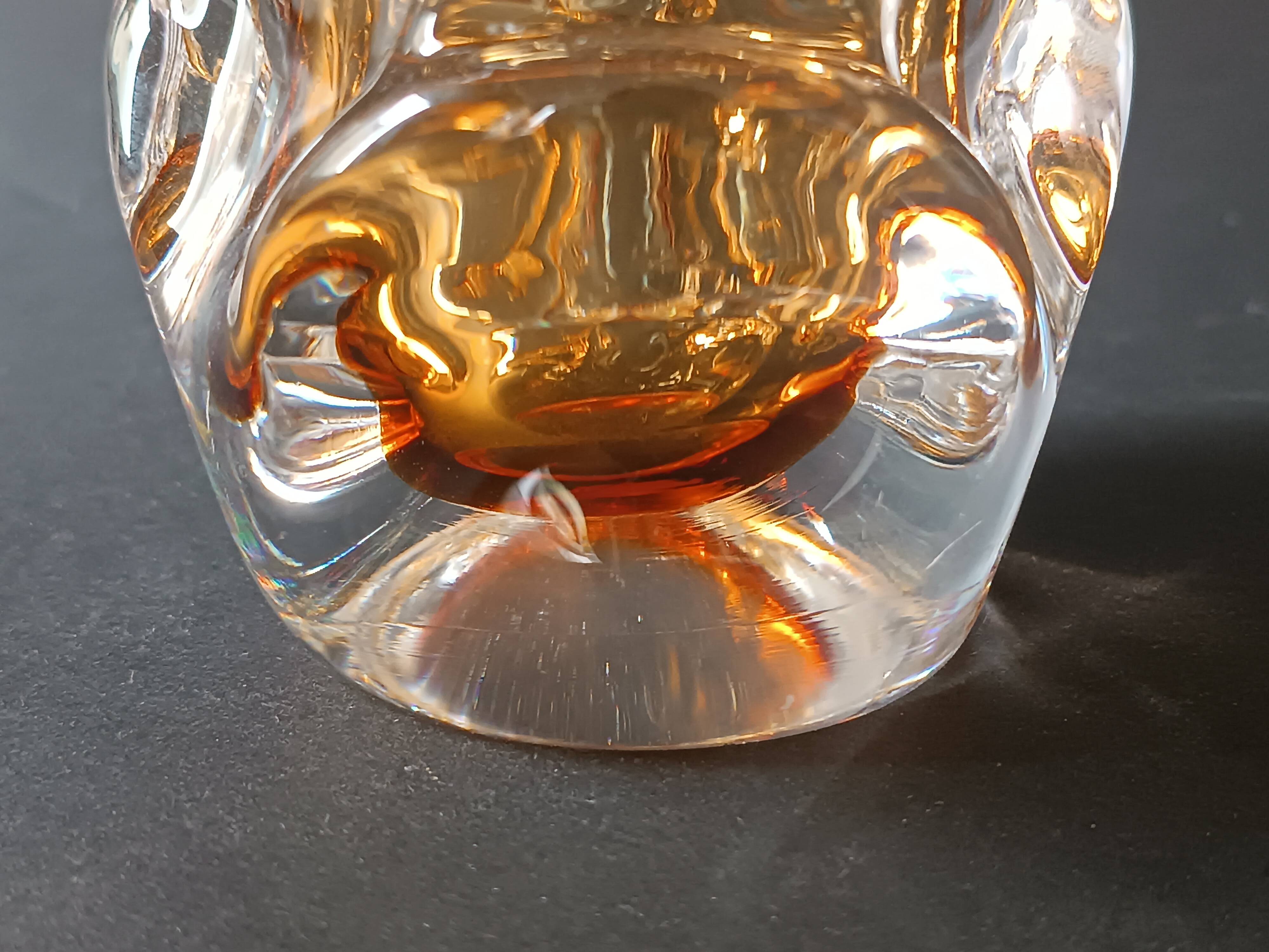 Amber glass vase design Jan Beranek vintage