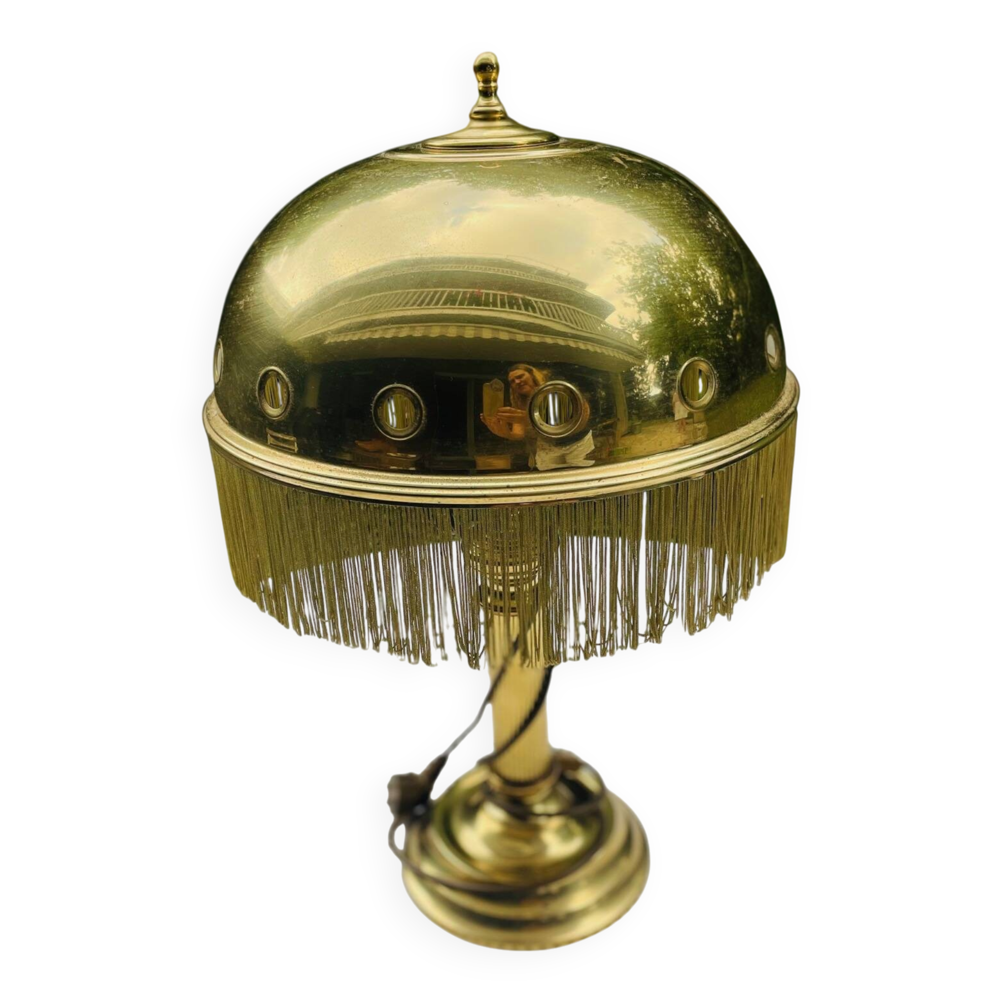 Vintage half moon brass lamp