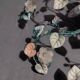 Murano glass and metal floral chandelier