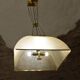 Large Lamperti chandelier made of fiberglass and brass from the 1970s.