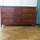 Commode longue–3 tiroirs -style colonial–Teinte acajou