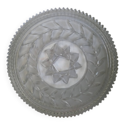 Plat à tarte, plat de présentation en verre ciselé Walther Glass
