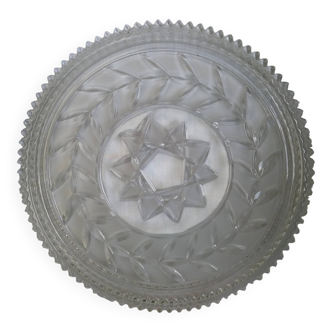 Pie dish, cut glass presentation plate by Walther Glass.