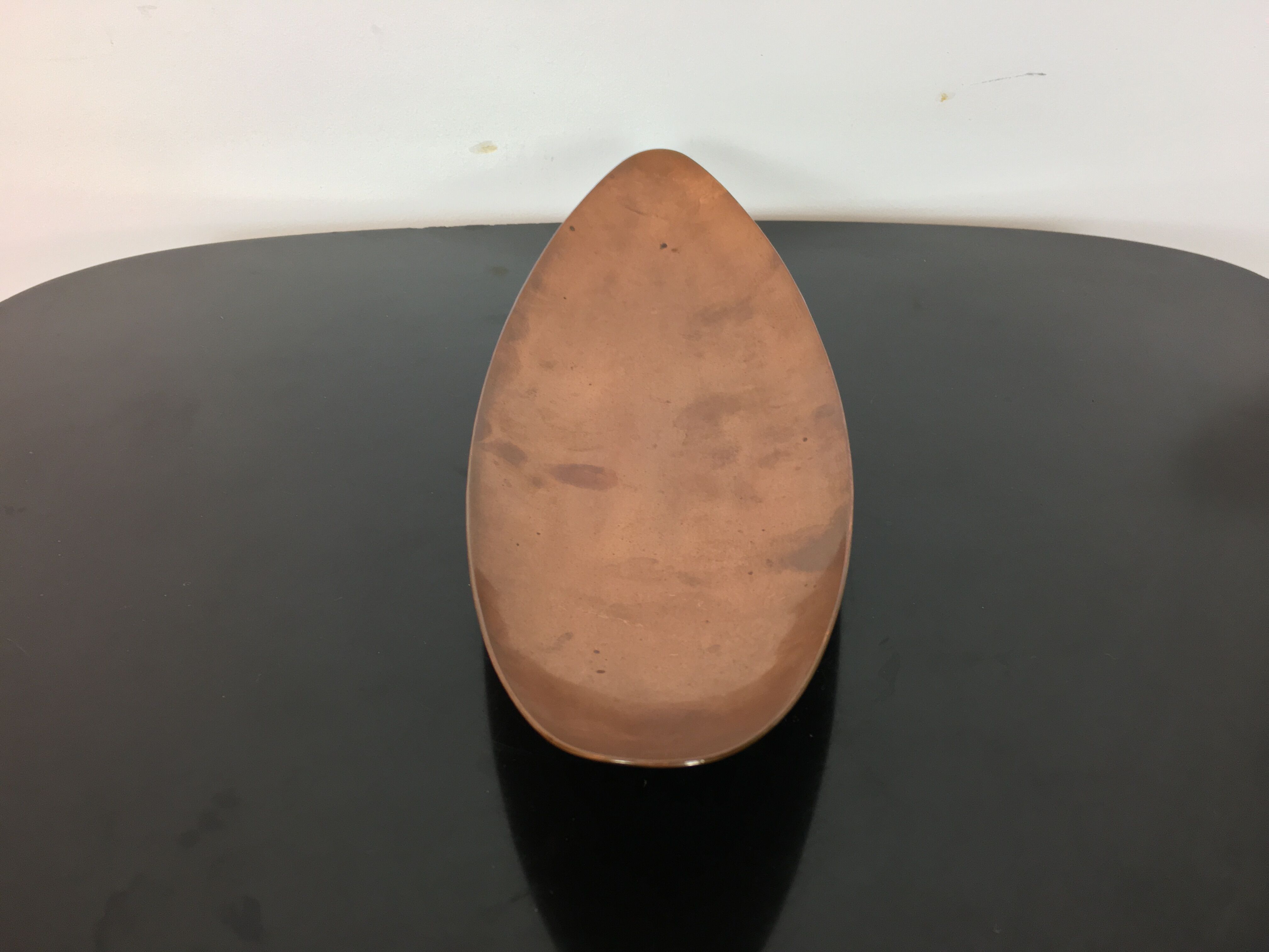 Scandinavian brass cup, shuttle shape, 60s