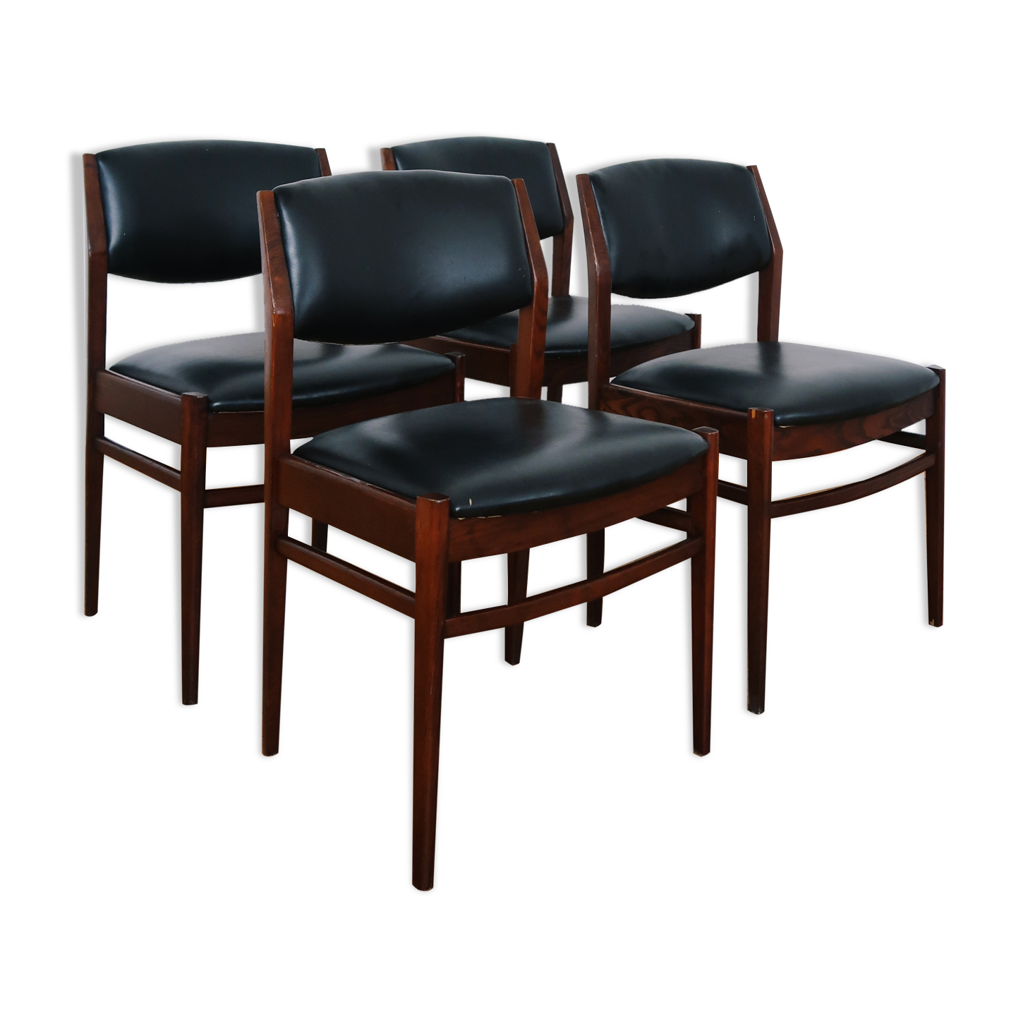 4 Scandinavian chairs skaï black