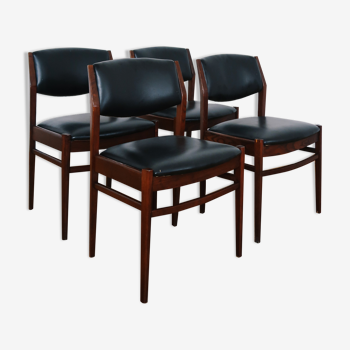 4 Scandinavian chairs skaï black