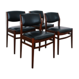 4 Scandinavian chairs skaï black