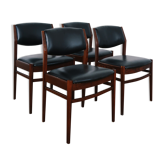 4 Scandinavian chairs skaï black