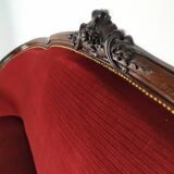 Red velvet bench