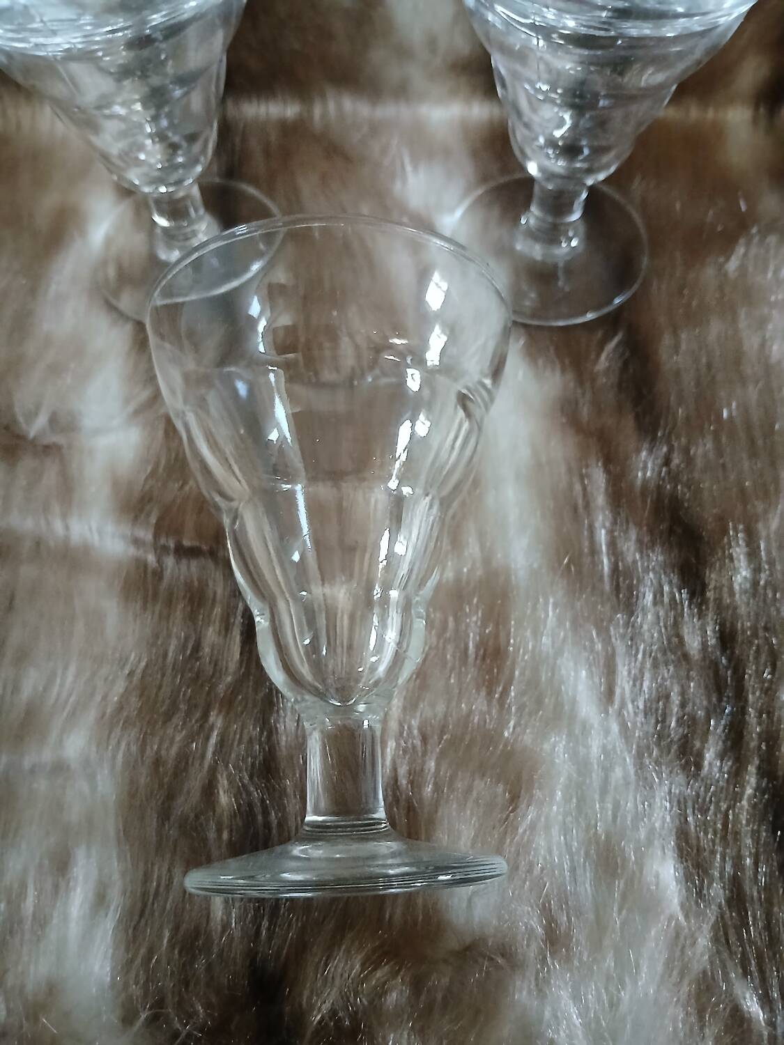 6 vintage Duralex stemmed glasses