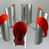 60s 70s 6-flame Sputnik candlestick metal chrome space age design