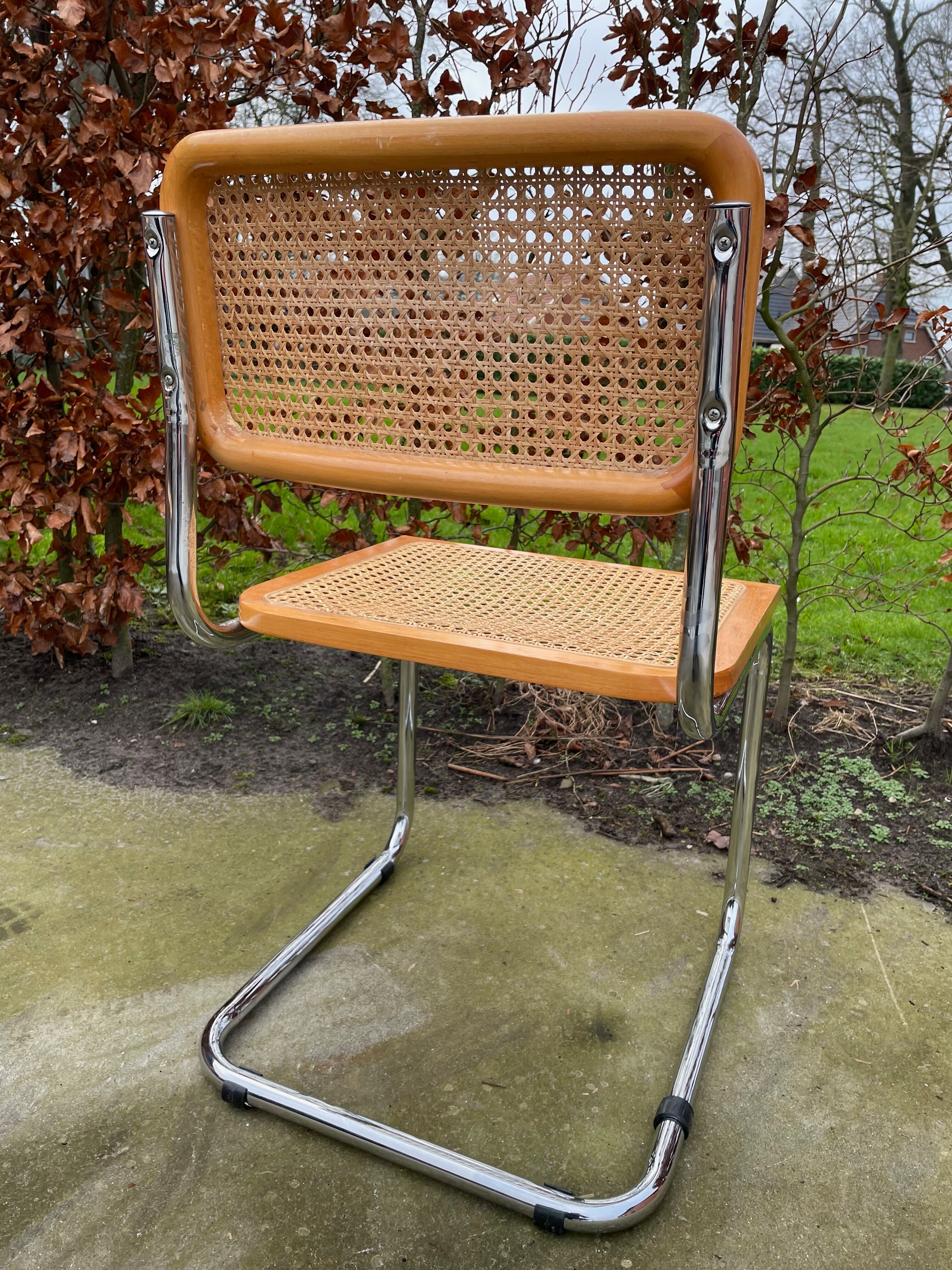 Lot of 4 Chairs Model Cesca designed by Marcel Breuer