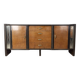 Buffet vintage des années 1940 en bois et verre design Art Déco italien