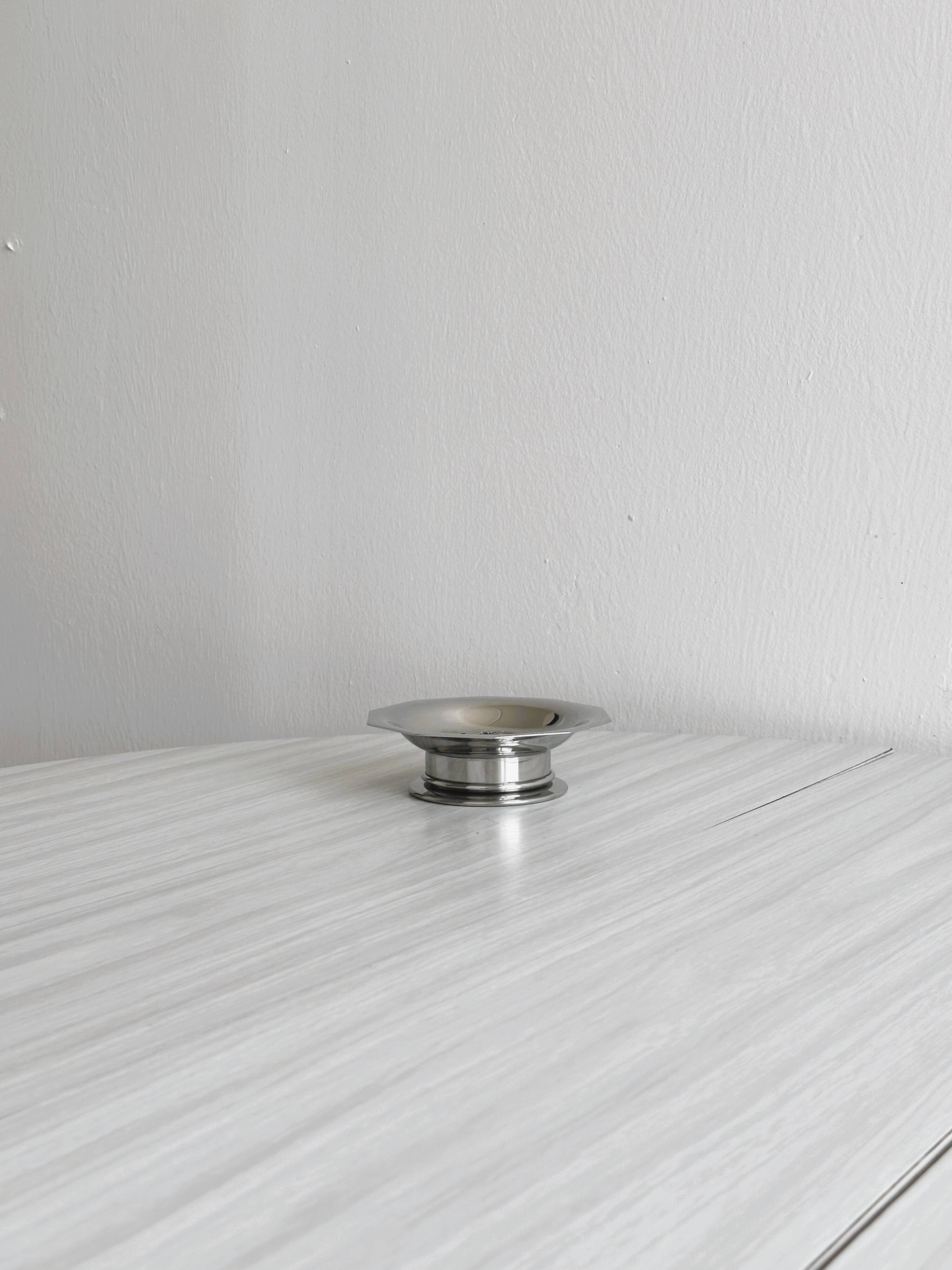 Silver-plated shell butter dish