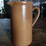 Vintage beige pitcher in wide stoneware