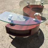 Table basse verre et bois originale