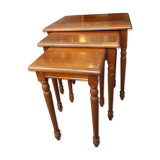 Set de 3 tables gigognes en merisier
