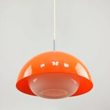 Space Age Italian Orange Acrylic Glass Pendant Lamp, 1970s