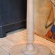 Light wood floor lamp with Art Deco wooden shelf