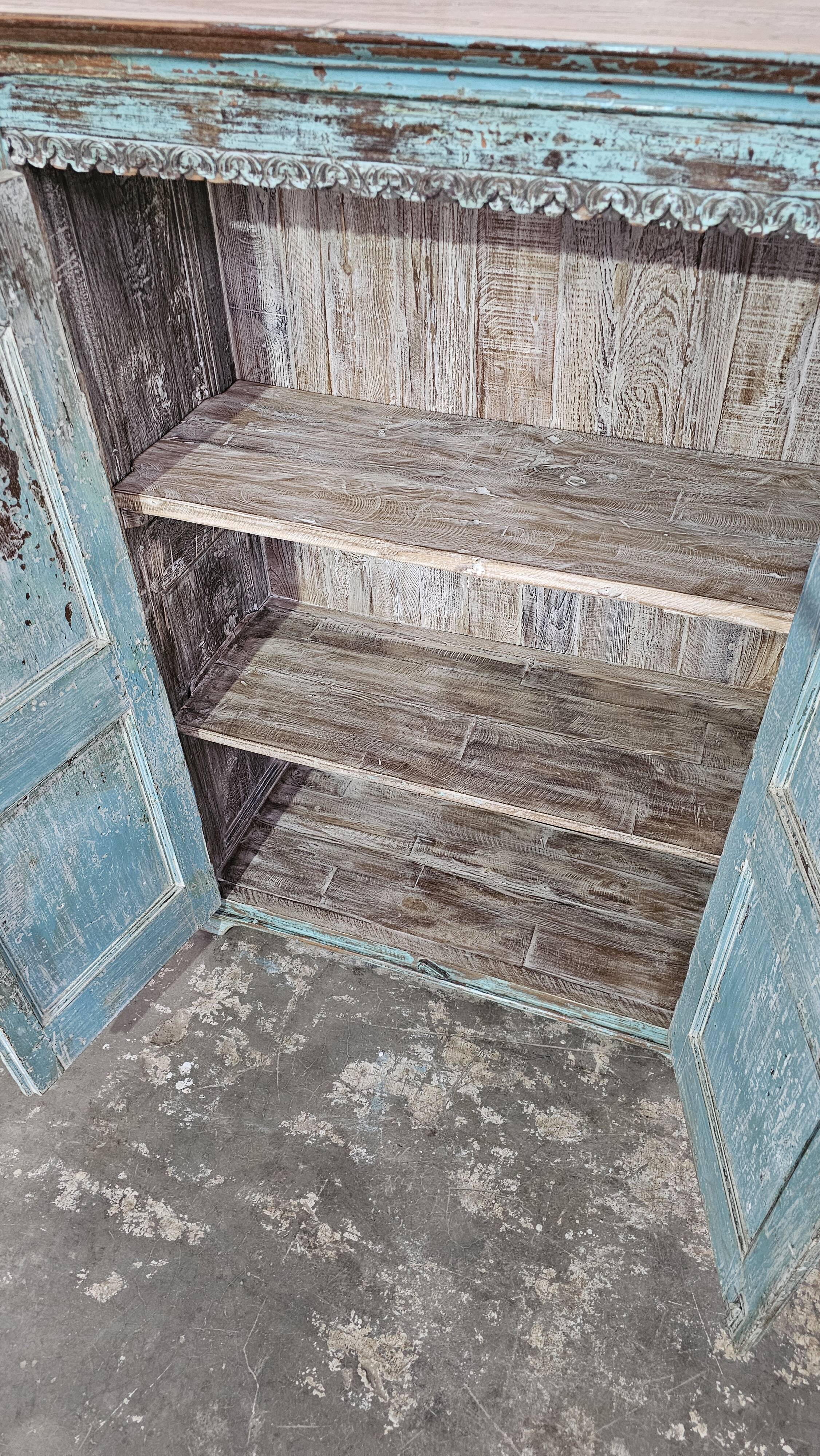 Antique Shekhawati cabinet in Burmese teak
