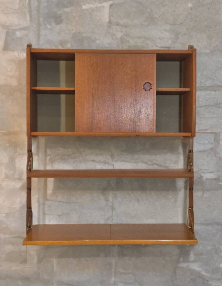 Ergo wall shelf in teak, Vintage Scandinavian 1960s