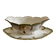 Vintage green Limoges porcelain gravy boat with gilt trim