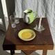90s white and green ceramic carafe H17 D11