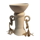 Vase fait main en argile  blanche