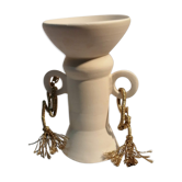 Handmade white clay vase