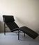 Scandinavian design chaise longue in black leather by Tord Björklund, Sweden 1970.