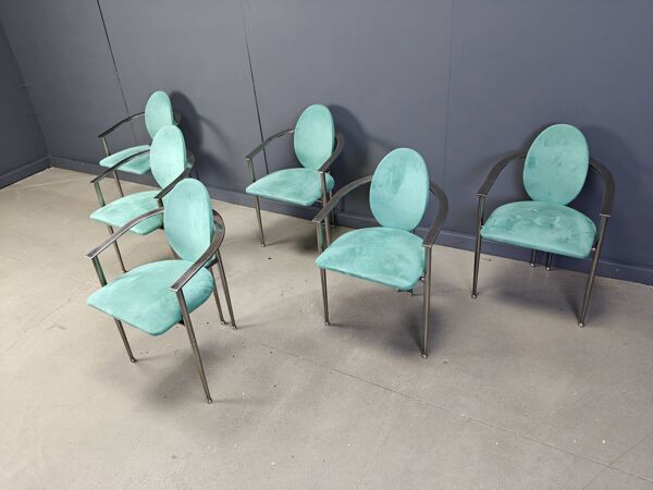 Chaises de salle à manger vintage Belgo Chrom, lot de 6 - années 1980