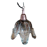 Baladeuse lampe globe verre moulé étoilé support rose gold cuivre