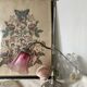 Lampe de bijoutier ancienne , Pied argenté ,Tulipe rose en verre dépoli