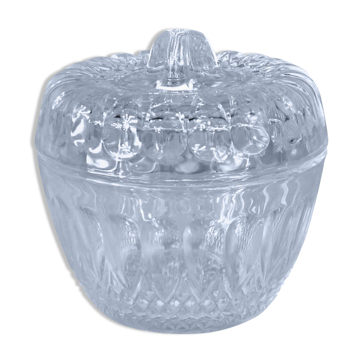 50s sugar bowl in cut glass - Vintage sugar bowl