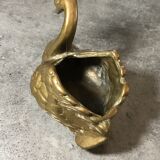 Old zoomorphic pocket tray in bronze, in the shape of a swan