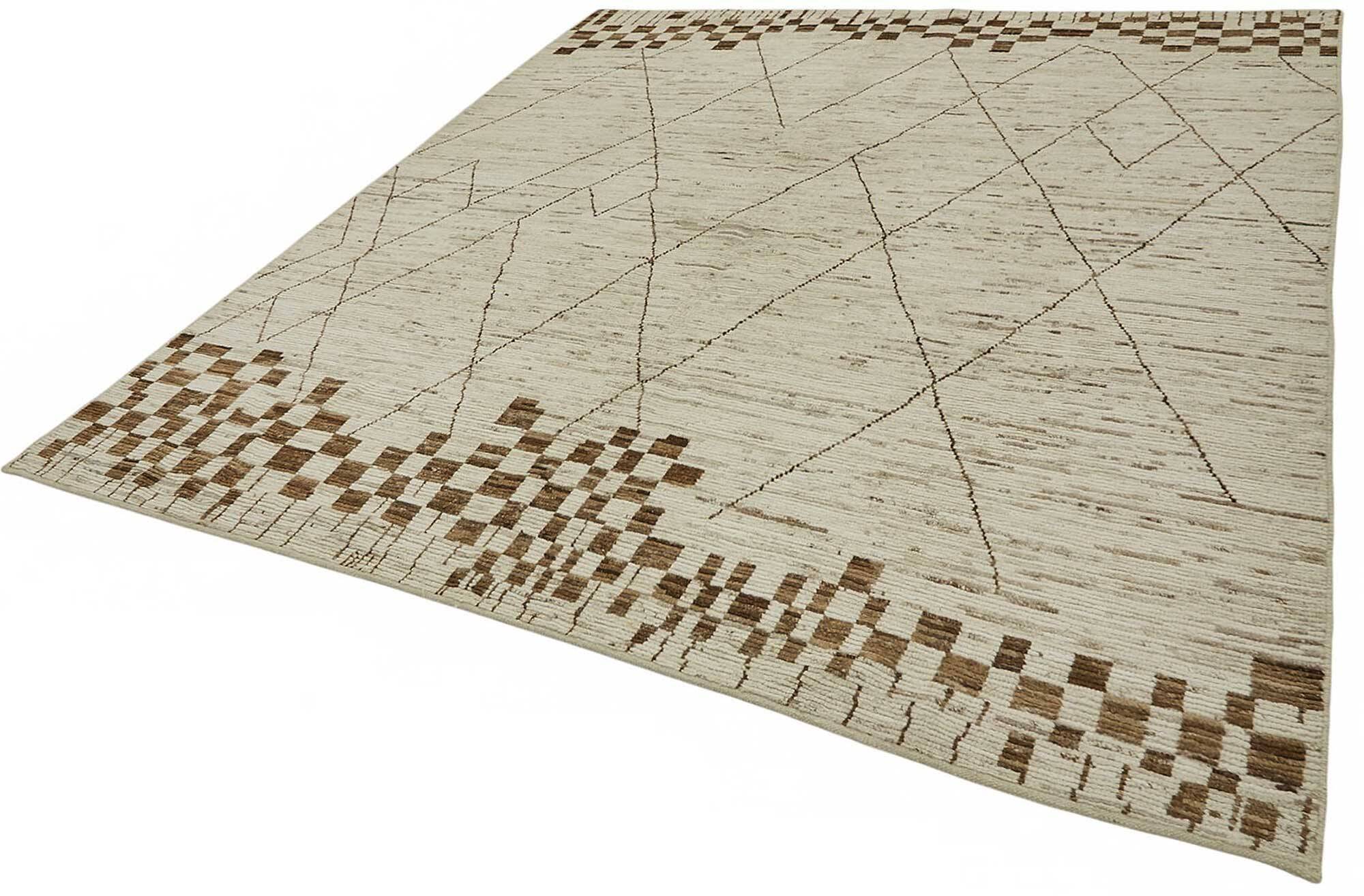 Handwoven Tribal One of a Kind 259 cm x 293 cm Beige Wool Carpet