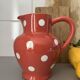 Moulin des Loups earthenware polka dot pitcher