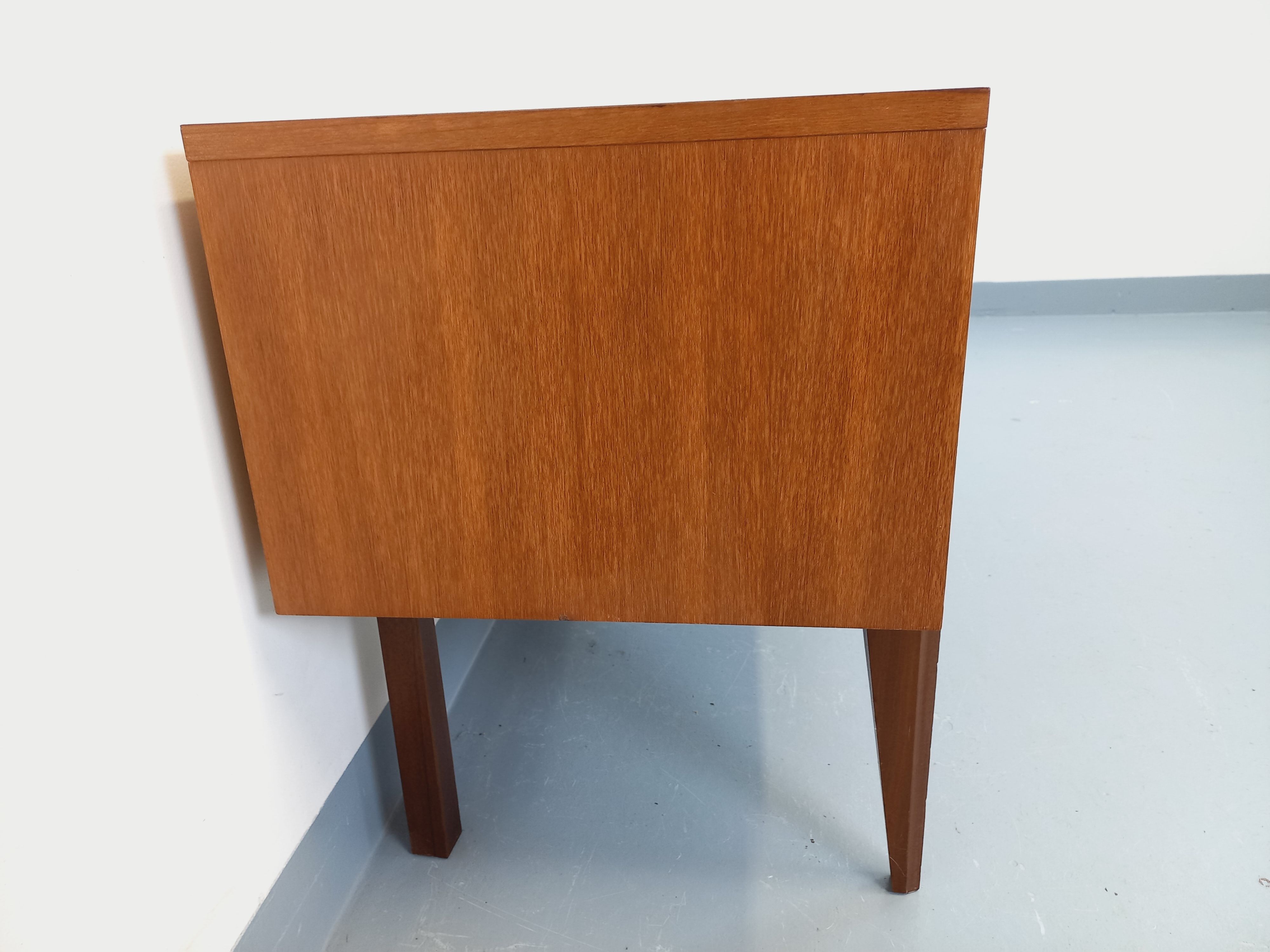 Small vintage Scandinavian teak sideboard from the 1960s.