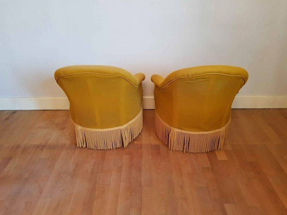Pair of yellow toad armchairs