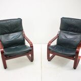 Set of Two Leather Armchairs by IKEA, Sweden, 1980's