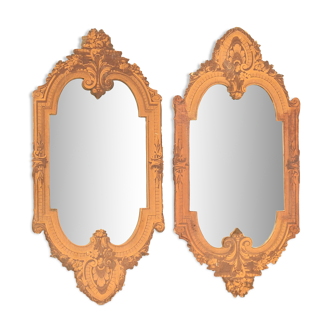 Pair of wooden mirrors 113x53 cm