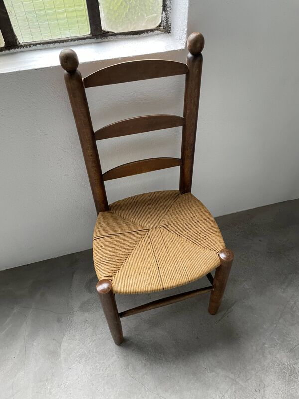 Chaise rustique paille chêne