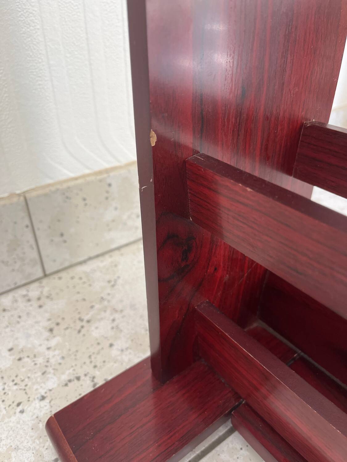 Art Deco magazine rack in mahogany color from the 60s