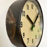 Black industrial factory wall clock from IBM, 1950s