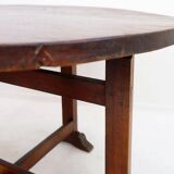 Foldable winemaker's table in solid oak - Ø 110.5cm