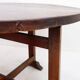Folding winemaker's table in solid oak - Ø 110.5cm