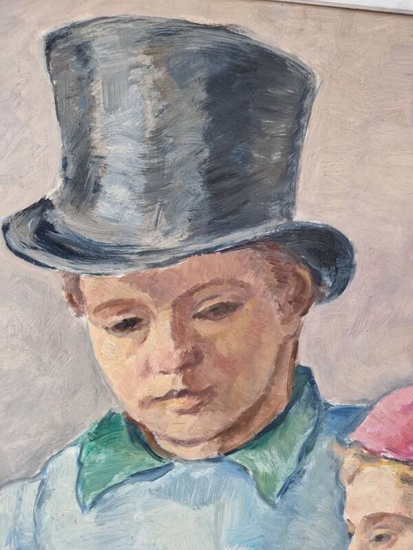 Raymond Rochette (1906-1993), painter of the Creusot factory - Oil on canvas mounted on panel