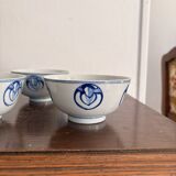 Lot of Blue White Porcelain Rice Tea from China with Cobalt Blue Imperial Dragons